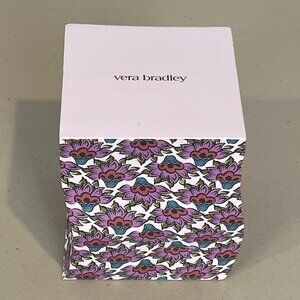 Vera Bradley Printed Note Cube Scaevola Fan Purple Edges White Paper